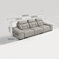 Sofá de Cuero Moderno y Sencillo para Sala de Estar, Combinación Creativa de Muebles con Iluminación LED