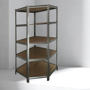رفوف معدنية خفيفة الوزن 90 سم، رف تخزين من الألياف متوسطة الكثافة، رف متعدد الزوايا من الحديد، رفوف تخزين من الفولاذ قابلة للتكديس ومتينة - Product Image 4