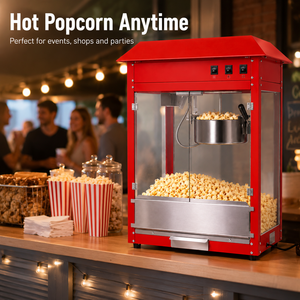 Theater Style Professional <b>Popcorn</b> Machine Electric 1600W <b>Popcorn</b> Maker with Warming Deck and Tempered Glass for Fast Food Shop - Product Image 4