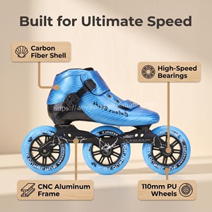 <span class=keywords><strong>Patines</strong></span> en Línea de <span class=keywords><strong>3</strong></span> Ruedas de Fibra de Carbono Profesionales de Alto Rendimiento - Product Image 1