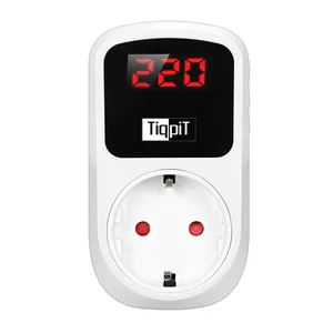 European Type Household Ac220 High Low Under Or Over Protection Socket And Digital Indicator Voltage Protector