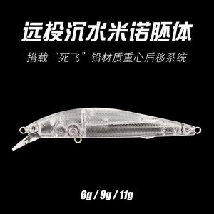 Venta al por mayor sumergido y fundición de larga distancia suspendido Minnow embrión Señuelos de Pesca sistema de Vuelo muerto señuelo transparente en blanco - Product Image 5