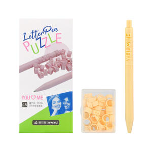 Macaron 0.5mm encre noire stylos à <span class=keywords><strong>bille</strong></span> école lettre Puzzle <span class=keywords><strong>lot</strong></span> <span class=keywords><strong>de</strong></span> papeterie fournitures <span class=keywords><strong>de</strong></span> bureau en plastique - Product Image 6