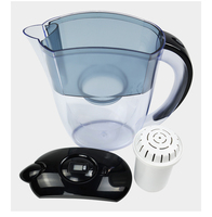 Carafe filtrante à eau transparente portable et légère avec filtre à charbon actif, capacité de 2,6 L pour usage domestique, réduit le chlore