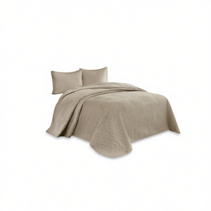 Juego de Cubrecamas Reversibles Db Color Caqui, Tamaño Queen, Tejido Liso, 4 Piezas, para Hogar y Hotel, Poliéster Desechable - Product Image 1