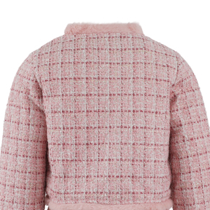 À la mode Champagne Enfants <span class=keywords><strong>Jupe</strong></span> Courte Ensemble Brodé Maille Filles <span class=keywords><strong>Velours</strong></span> Deux Pièces Tweed Costume - Product Image 4