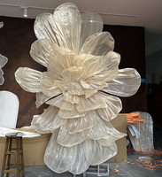 Nouvelle Décoration de Fête Élégante : Grandes Fleurs Artificielles Géantes en Soie Organza Marron Clair Faites à la Main pour Mariage