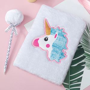 Unicorn <strong>Plush</strong> Notebook A5 Size School Supplies <strong>Suppliers</strong> Stationery Gift Journal Planners - Product Image 4