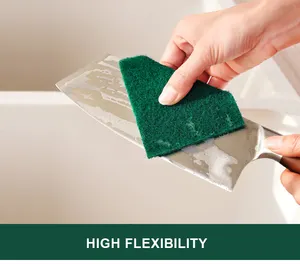 Kitchen Scour Pad Heavy Duty Cleaning Scrub Pads Abrasive Nylon Green Durable Scouring Pad Scourer For Household Commercial Use