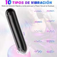 Vibrateur compact pour femme, prêt à voyager, mini vibrateur G-Spot, 10 modes de vibration, étanche IPX7, rechargeable par USB, silencieux, pour l'extérieur