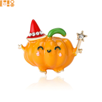 Broche Citrouille Halloween 2026 en Alliage Émaillé pour Vêtements et Accessoires, Bijoux Fantaisie, Vente en Gros Usine, Stock Disponible pour l'Europe et l'Amérique