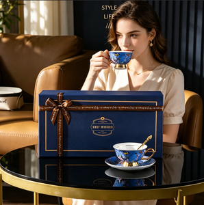 Exquisito Juego <span class=keywords><strong>de</strong></span> Tazas <span class=keywords><strong>de</strong></span> Porcelana China Estilo Británico, Diseño Artístico Único <span class=keywords><strong>de</strong></span> Pájaro Azul, Tazas <span class=keywords><strong>de</strong></span> Cerámica Multiusos para Beber a Diario - Product Image 6