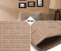 Autocollant mural 3D PE en mousse couleur brique, autocollant mural auto-adhésif en mousse XPE, papier peint souple pour la décoration intérieure