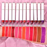 Maquillage pour les lèvres vegan, gloss à lèvres imperméable, non collant, anti-bavures, longue tenue, rouge à lèvres liquide mat nude, rouge à lèvres en marque privée