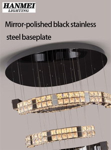 Modern Luxury <b>Crystal</b> <b>Chandelier</b> Stainless Steel High-End Warm White Middle Adjustable Dining Room Bedroom Living AC Power HM-AJ - Product Image 6
