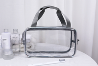 Sac de voyage pliable imperméable à fermeture éclair, grande capacité, en PVC transparent, durable et réutilisable pour le maquillage
