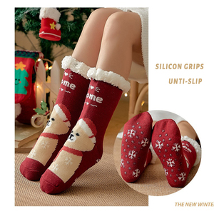 Indoor Slippers Wholesale Fuzzy <strong>Socks</strong> <strong>With</strong> <strong>Grips</strong> Women Thermal Warm <strong>Fluffy</strong> Christmas <strong>Socks</strong> - Product Image 6