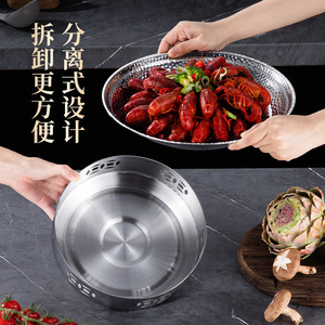 304 Stainless Steel Shallow Dry Pot With Stove Commercial Alcohol Stove Bullfrog Pot Spicy Hot Pot Easy Cleaning - Product Image 1