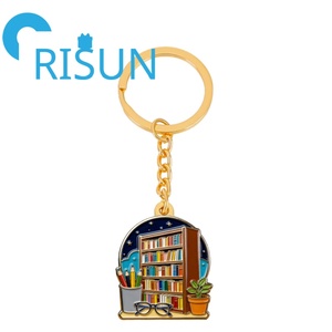 Porte-clés en métal personnalisé en forme de livre, émaillé, élégant, cadeau pour les amoureux des livres, lecteurs de bibliothèque, porte-clés bibliothèque confortable - Product Image 4
