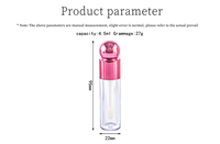 Tube de brillant à lèvres en forme de boule de 4.5ml Récipient d'huile pour les lèvres de maquillage Tube de blâme pour lèvres transparent personnalisé pour emballage cosmétique