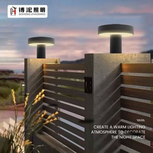 Nuevo Faro de columna <span class=keywords><strong>LED</strong></span> <span class=keywords><strong>Solar</strong></span> de alto brillo IP65 para decoración de iluminación de pared de patio Aplicación de jardín de energía de batería - Product Image 6