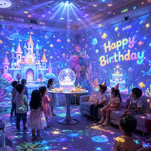 Sistema de Proyector para Salas de Fiestas Infantiles, 1080p HD, con Control por Aplicación, para Temas de Cumpleaños, Juegos Interactivos, Fotos Digitales - Product Image 5