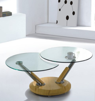 Table basse en verre moderne convertible et rotative Table de salon pliée Table de café de nombreuses options de couleur en usine