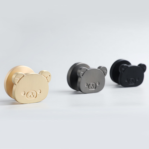 Cerradura de Seguridad Oculta para Habitación Infantil, Diseño de Oso Feliz, Aleación de Zinc, con Manija de Animal de Dibujos Animados, Paquete Personalizado - Product Image 6