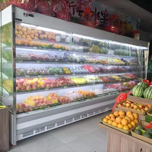 Réfrigérateur de supermarché à affichage ouvert, fruits et légumes