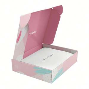 Caja de papel reciclable de cartón corrugado personalizada con lámina dorada y Carpeta de laminación mate - Product Image 1