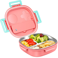 Boîte à lunch isotherme portable en acier inoxydable avec noms personnalisés, design mignon, sans odeur, pour l'usage quotidien des enfants