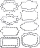 Matrices de découpe en métal, matrices d'embossage, cadre multi-formes avec ligne pointillée pour la création de cartes DIY, le scrapbooking, la décoration artisanale en papier