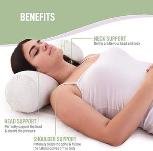 Mini traversin en mousse à mémoire de forme, oreiller rond avec couvercle amovible, pour cou - Product Image 3