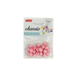 Perline Ilan Abalorio da 8 mm a strisce rosa per la creazione di gioielli - Product Image 2