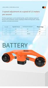 Portable électrique Seascooter propulseur sous-marin booster de plongée bouée de natation en acier inoxydable étanche flottant comprend la plongée - Product Image 4