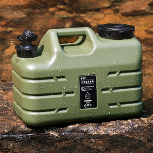 Seau à eau en plastique de 11 L, grande capacité, <span class=keywords><strong>bidon</strong></span> portable avec <span class=keywords><strong>robinet</strong></span> détachable, sans fuite, pour les voyages en plein air et la conduite - Product Image 2