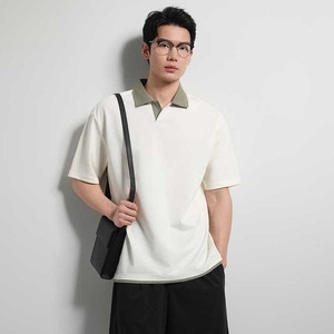 Camisa Polo de Manga Corta para Hombre, Algodón Piqué, Uniforme de Trabajo de Verano, Camisa Corporativa, Negra, Blanca, Verde, Marfil, Ébano - Product Image 4