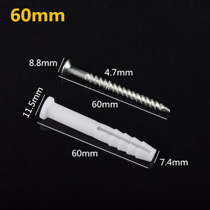 Expansion Screws <b>Plastic</b> 8x60mm 8x80mm For Cabinet Kitchen Hardware - Product Image 3