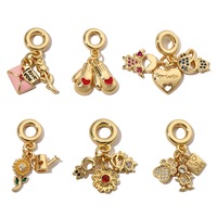 FFBCM-16 garçon et fille charmes forcouples pendentif en laiton plaqué or 18 carats émail coeur lettre tournesol charme pour bricolage