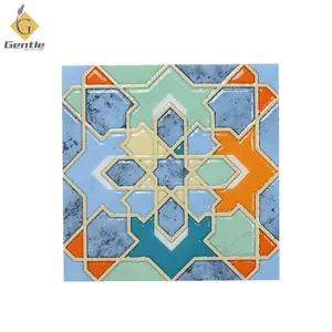 Azulejo DE ARTE personalizado para decoración de hotel y salón, azulejo de cerámica con patrón de 15x15cm de China