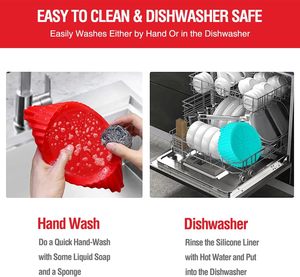 แผ่นรองหม้อซิลิโคนทรงสี่เหลี่ยมใช้ซ้ำได้แผ่นรองหม้อซิลิโคนหม้อทอดอากาศแผ่นรองหม้ออุปกรณ์เสริมสำหรับเตาอบ - Product Image 5