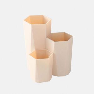 Boîte de rangement pour pinceaux de maquillage à 3 compartiments, support pour vernis à ongles et cosmétiques, organiseur de table pour outils de maquillage et stylos L0121/1 - Product Image 2