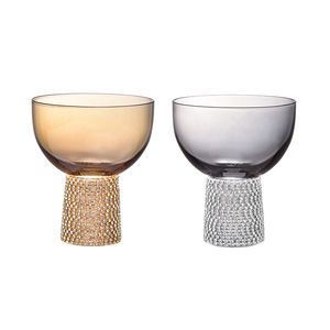 Venta al por mayor personalizado sin plomo 5,75 oz <span class=keywords><strong>cristal</strong></span> Stemless Ball Bowl lujo diamante Rhinestone Base para helado y champán - Product Image 2