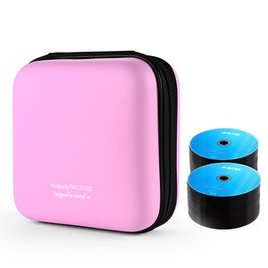 Sac carré grande capacité pour <span class=keywords><strong>CD</strong></span>, étui de rangement portable noir de haute qualité avec fermeture éclair pour <span class=keywords><strong>CD</strong></span>, DVD, album, film - Product Image 2