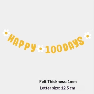 Bannière d'<span class=keywords><strong>anniversaire</strong></span> en tissu non tissé style Ins avec petites marguerites et lettres pour la première fête d'<span class=keywords><strong>anniversaire</strong></span> de bébé, décoration de drapeau suspendu - Product Image 2