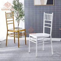 Chaises Chiavari empilables en résine blanches et dorées de haute qualité et durables pour banquets et événements – Chaises de réception pour hôtels et mariages