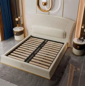 Set <span class=keywords><strong>Letto</strong></span> di Lusso Moderno Italiano con Struttura in Legno Massello, <span class=keywords><strong>Testiera</strong></span> in Vera Pelle Imbottita, Colore Opzionale, <span class=keywords><strong>Letto</strong></span> 1.8m - Product Image 6