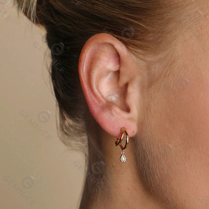Gemnel Mode Individuelles Logo Guter Preis Zierliche Illusions-<span class=keywords><strong>Opal</strong></span>-Charm Huggie-Ohrringe - Product Image 4