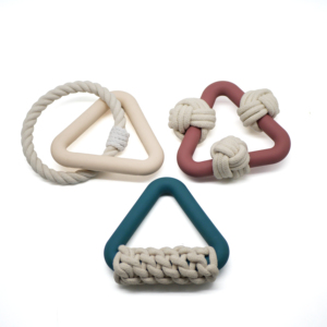 Heißer Verkauf Hochwertiges Großhandels-Hundespielzeug aus Seil mit Gummiball, Dreieckring, Interaktives Hundespielzeug im nordischen Stil - Product Image 6