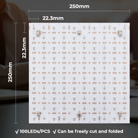 Panneau d'affichage matriciel LED numérique RVB flexible et programmable à 100 pixels, 250*250 mm, pleine couleur, avec USB/NFC IP54